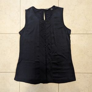 Dark blue tank top with cute detailing down the front